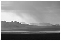 Distant mountains with storm brewing. Basin And Range National Monument, Nevada, USA ( black and white)
