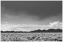 Garden Valley and Quinn Canyon Range. Basin And Range National Monument, Nevada, USA ( black and white)