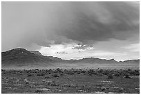 Clearing storm near Water Gap. Basin And Range National Monument, Nevada, USA ( black and white)