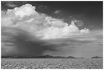 Storm cloud over Golden Gate Range. Basin And Range National Monument, Nevada, USA ( black and white)