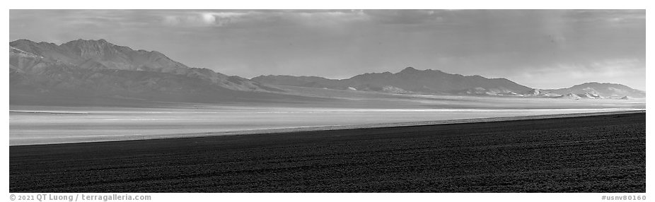 Worthington Mountains, Quinn Canyon Range, and Grant Range. Basin And Range National Monument, Nevada, USA (black and white)