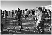Morning dance, Black Rock Desert. Nevada, USA (black and white)