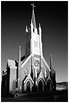 Catholic Church dating from 1876. Virginia City, Nevada, USA (black and white)