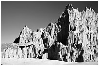 Eroded clay formations, Cathedral Gorge State Park. Nevada, USA ( black and white)