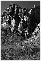 Tall cliffs. Red Rock Canyon, Nevada, USA (black and white)