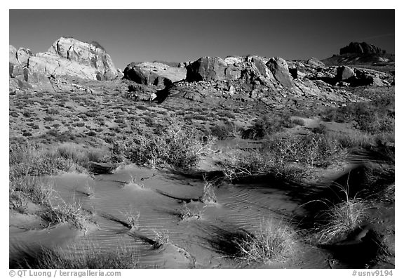 Sand ripples and rock formations, Valley of Fire State Park. Nevada, USA