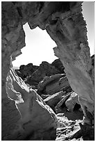 Arch opening, Valley of Fire State Park. Nevada, USA (black and white)