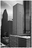 Skyline District. Houston, Texas, USA ( black and white)
