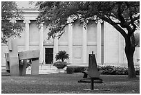 Sculpture garden, Museum of Fine Arts. Houston, Texas, USA ( black and white)