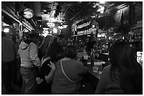 Inside White Elephant bar. Fort Worth, Texas, USA ( black and white)