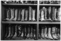 Leather cowboy boots for sale. Fort Worth, Texas, USA ( black and white)