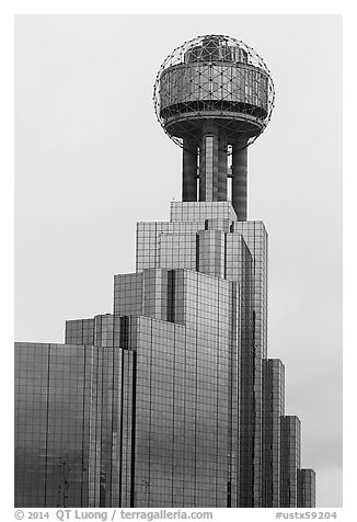 Reunion Tower. Dallas, Texas, USA (black and white)