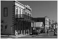 Street with historic buildings. Jefferson, Texas, USA ( black and white)