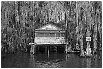 Dick Charlie Tea Room, Caddo Lake. Texas, USA ( black and white)