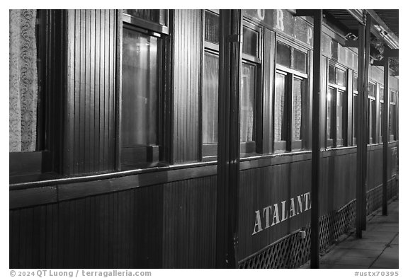 Railway car detail. Jefferson, Texas, USA (black and white)