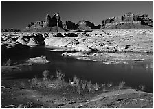Mesas, Glen Canyon National Recreation Area, Utah. USA ( black and white)