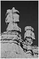 Hoodoos, Red Canyon, Dixie National Forest. Utah, USA ( black and white)