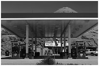 Hollow Mountain gas station, Hanksville. Utah, USA ( black and white)