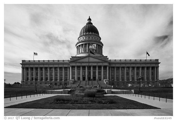 Utah State Capitol. Utah, USA (black and white)