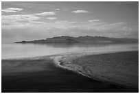 Beach and Great Salt Lake, Antelope Island. Utah, USA ( black and white)