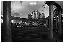 Tabernacle Choir rehearsing, Salt Lake Temple. Utah, USA ( black and white)