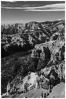 Deep geologic amphitheater from Point Supreme. Cedar Breaks National Monument, Utah, USA ( black and white)