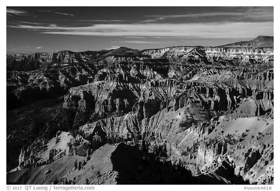 Point Supreme, afternoon. Cedar Breaks National Monument, Utah, USA (black and white)
