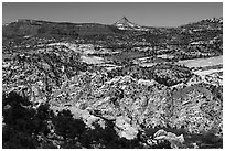 Cockscomb Fault and Mollies Nipple. Grand Staircase Escalante National Monument, Utah, USA ( black and white)