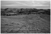 Looking down cross-bedded sandstone from Yellow Rock. Grand Staircase Escalante National Monument, Utah, USA ( black and white)