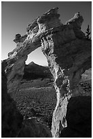 Grosvenor Arch and valley. Grand Staircase Escalante National Monument, Utah, USA ( black and white)