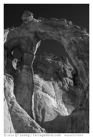 90-foot span of Grosvenor Arch. Grand Staircase Escalante National Monument, Utah, USA (black and white)