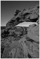 Graceful span of Sunset Arch, early morning. Grand Staircase Escalante National Monument, Utah, USA ( black and white)