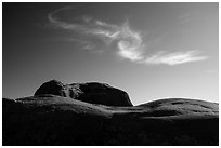Dance Hall Rock and cloud. Grand Staircase Escalante National Monument, Utah, USA ( black and white)
