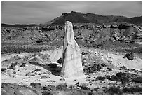Siltstone spire, Wahweap Wash. Grand Staircase Escalante National Monument, Utah, USA ( black and white)
