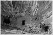 Flame Ceiling Ruin, Mule Canyon. Bears Ears National Monument, Utah, USA ( black and white)