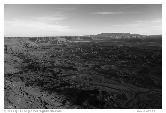Indian Creek and Needles from Needles Overlook. Bears Ears National Monument, Utah, USA (black and white)