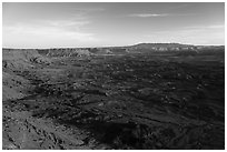 Indian Creek and Needles from Needles Overlook. Bears Ears National Monument, Utah, USA ( black and white)
