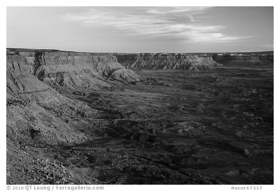 Indian Creek from Needles Overlook. Bears Ears National Monument, Utah, USA (black and white)