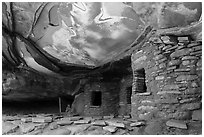 Fallen Roof House. Bears Ears National Monument, Utah, USA ( black and white)