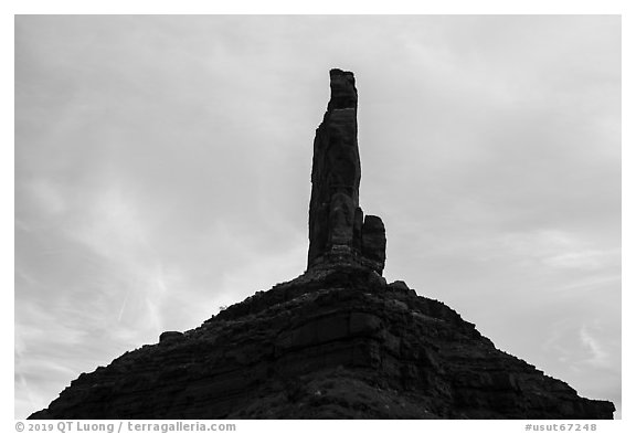 Monolith, Valley of the Gods. Bears Ears National Monument, Utah, USA (black and white)