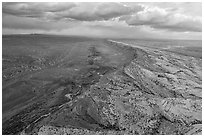 Aerial view of Comb Ridge. Bears Ears National Monument, Utah, USA ( black and white)