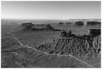 Aerial view of Valley of the Gods. Bears Ears National Monument, Utah, USA ( black and white)