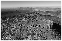 Aerial view of West Bears Ears Butte and Cedar Mesa. Bears Ears National Monument, Utah, USA ( black and white)