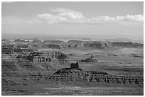 Distant view of Valley of the Gods. Bears Ears National Monument, Utah, USA ( black and white)