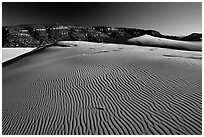 Rippled sand dune, late afternoon, Coral Pink Sand Dunes State Park. Utah, USA (black and white)