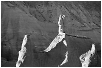 Large Entrada sandstone monoliths, Kodachrome Basin State Park. Utah, USA ( black and white)