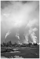 Refinery near Provo. Utah, USA (black and white)