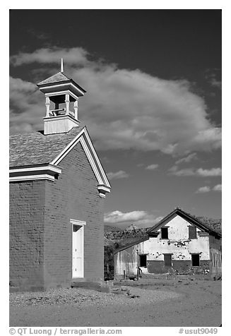 Church of Grafton. Utah, USA (black and white)