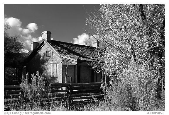 Old house, Grafton. Utah, USA (black and white)