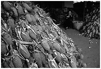 Loads of pinaaples. Cholon, Ho Chi Minh City, Vietnam ( black and white)